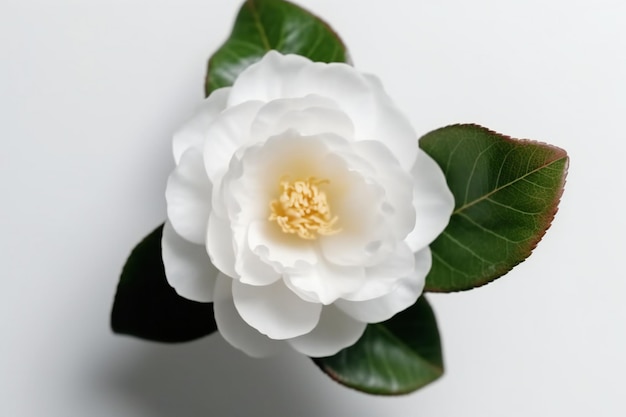 Se muestra una flor blanca con un centro amarillo.
