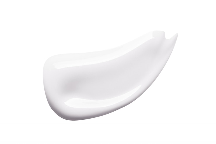 Foto muestra de frotis de muestra de crema de belleza blanca