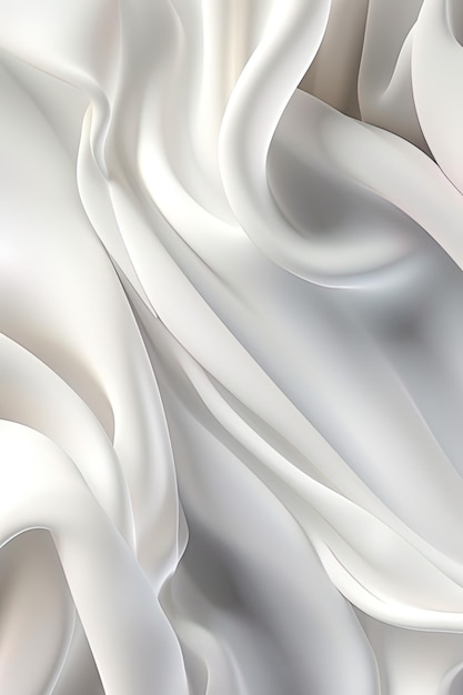 se muestra una hoja de seda blanca y plateada con un fondo blanco.