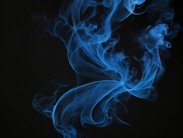 Se muestra un humo azul contra un fondo negro generado por ai