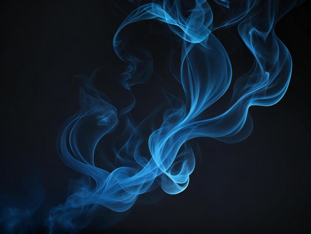 Se muestra un humo azul contra un fondo negro generado por ai