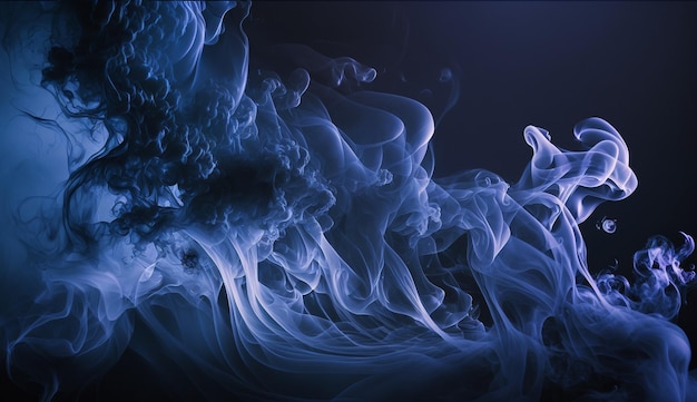 Se muestra un humo azul sobre un fondo negro.