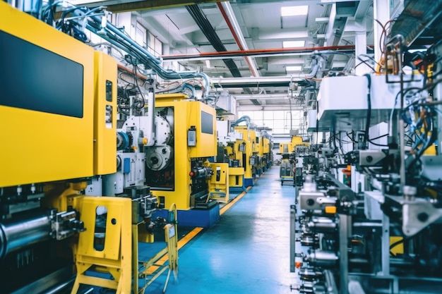 Muestra interior de fábrica Producción de botella IA generada