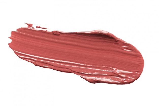 Muestra de lápiz labial desnudo aislada en blanco