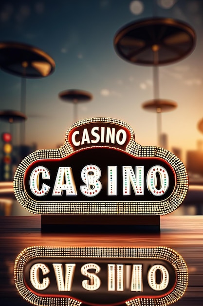 Foto se muestra un letrero de neón para casino y casino.