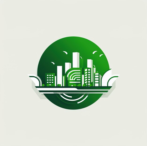 se muestra un logotipo verde para una ciudad sobre un fondo blanco.