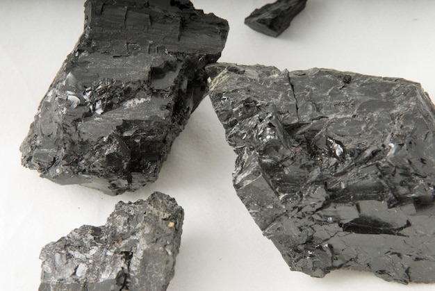 Muestra de mineral de carbón antracita
