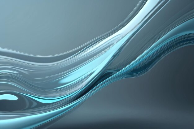 Se muestra una ola azul con un fondo plateado.