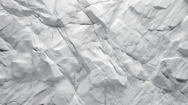 Se muestra un papel blanco arrugado con una textura áspera.