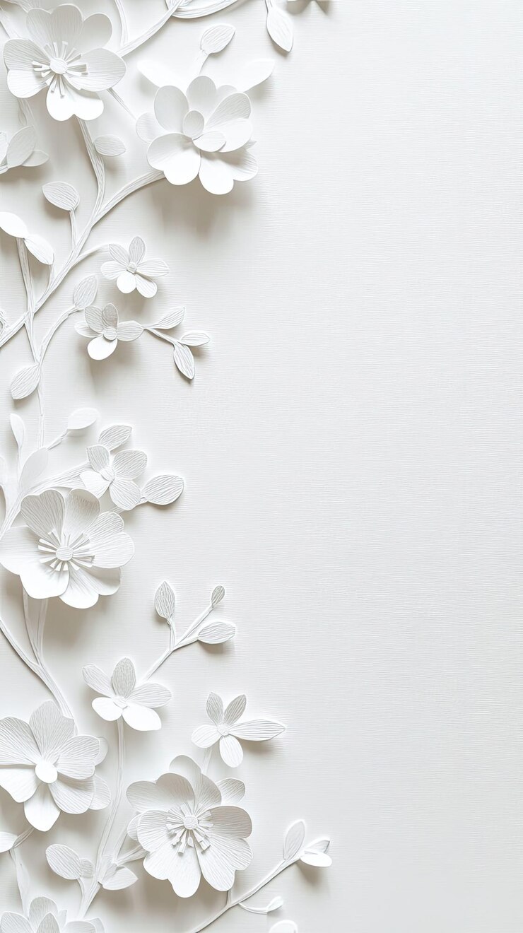 se muestra un patrón floral blanco sobre un fondo blanco