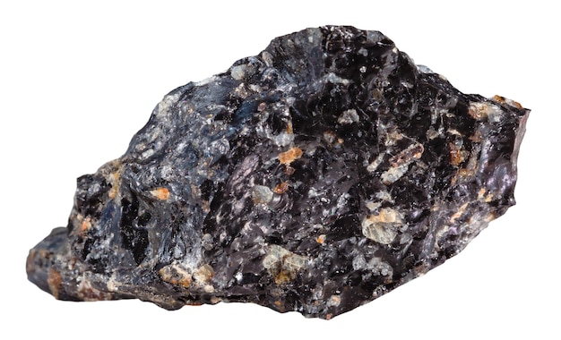 Muestra de piedra mineral de obsidiana aislada