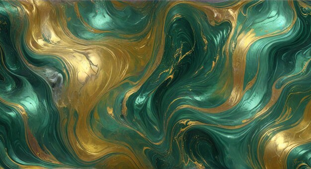 se muestra una pintura de color verde y amarillo