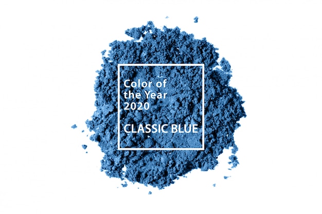 Muestra de polvo de maquillaje azul clásico