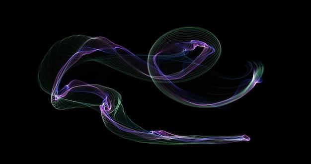 se muestra un remolino de humo púrpura con un fondo negro