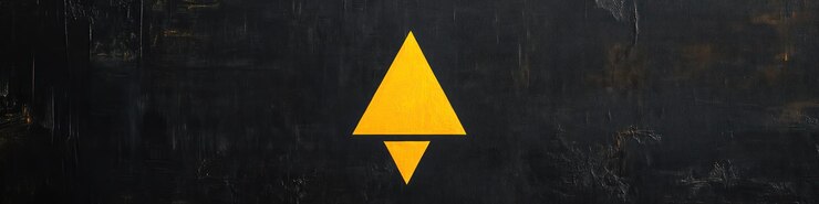 Foto se muestra un triángulo amarillo sobre un fondo negro