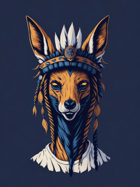 Se muestra un zorro con un tocado de nativo americano.