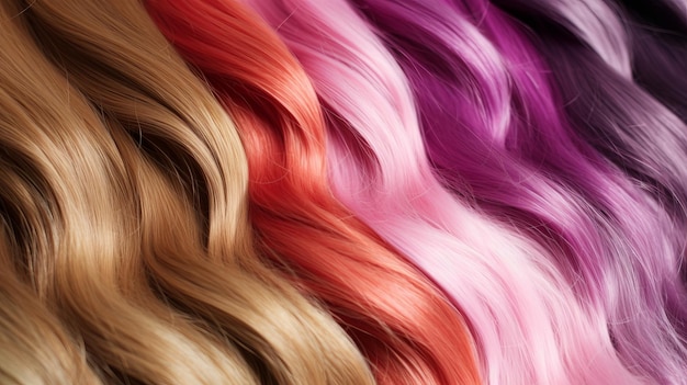 muestras de cabello multicolor