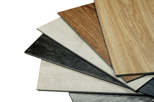 Muestras de laminado para parquet aislado