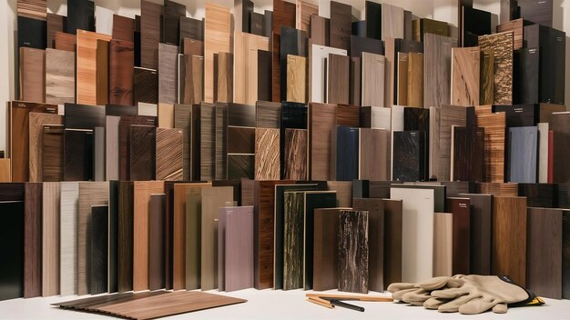 Muestras de madera de vinilo con diferentes tipos de textura de madera para el diseño