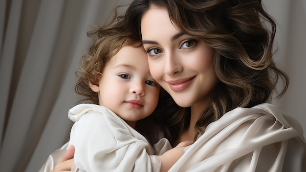 Mütterliche Liebe Mutter und Baby auf weißem Hintergrund