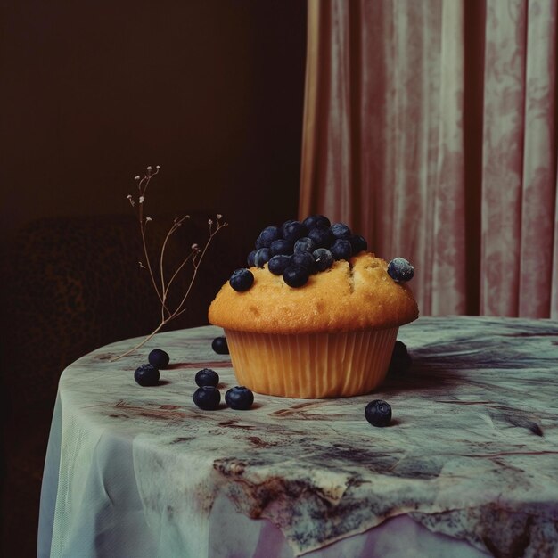 Foto muffin de arándano