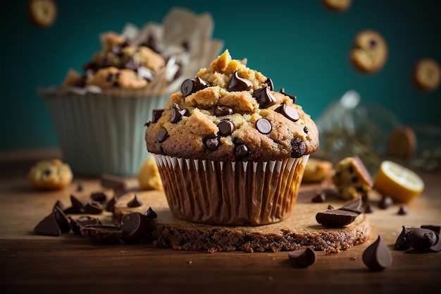 Muffin con chispas de chocolate