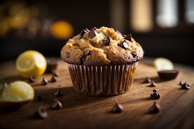 Muffin con chispas de chocolate