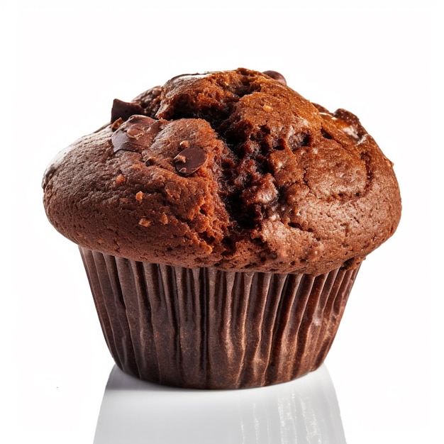 Un muffin de chocolate al que le han quitado un bocado