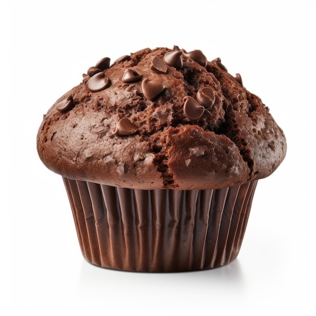 Un muffin de chocolate con chips de chocolate en el arte vectorial superior