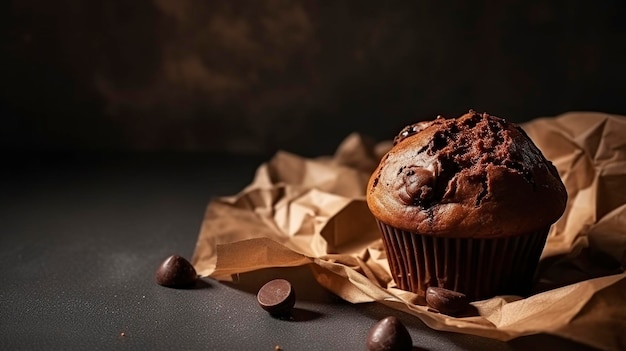 Muffin de chocolate Generativo AIx9