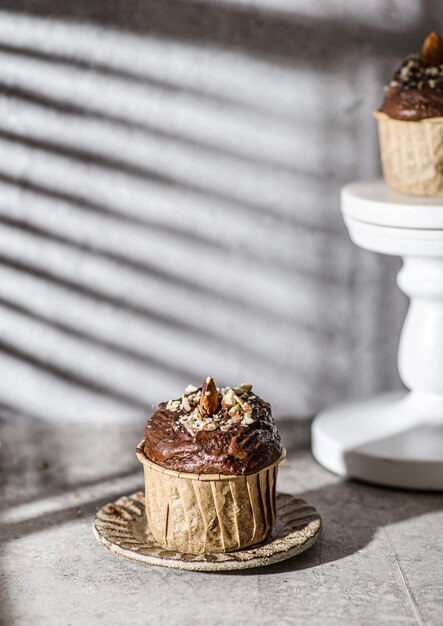 Muffin con chocolate y nueces