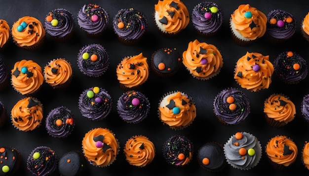 Muffin decorado com estilo halloween