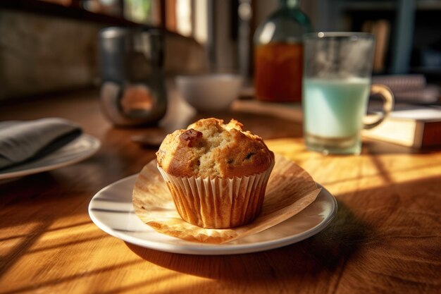 muffin en la mesa de la cocina publicidad profesional fotografía de alimentos