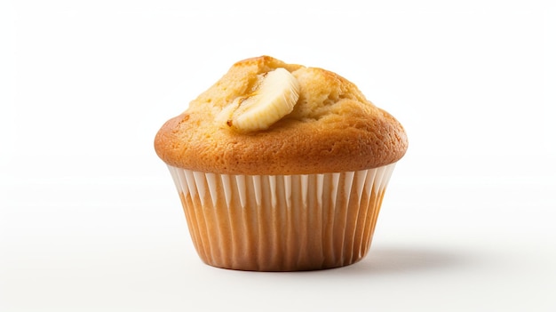 Muffin de plátano en blanco