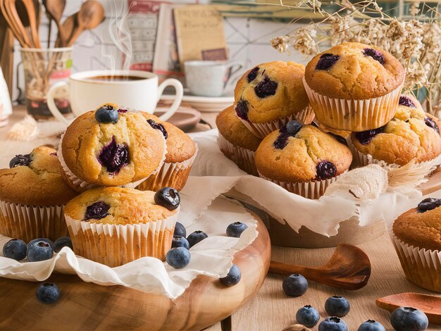 Muffins con arándanos