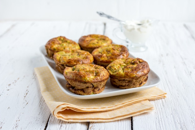 Muffins de calabacín con hierbas