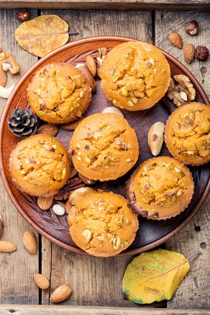 Muffins de calabaza de otoño