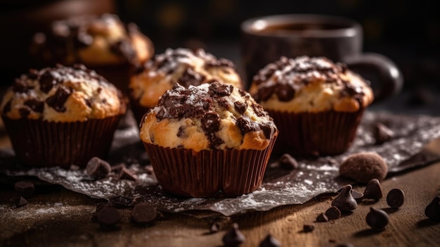 Muffins com chocolate