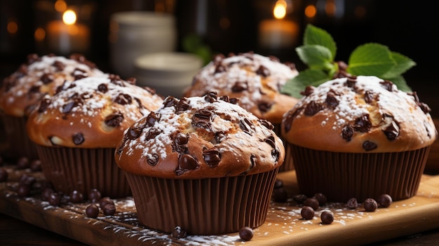 Muffins com chocolate