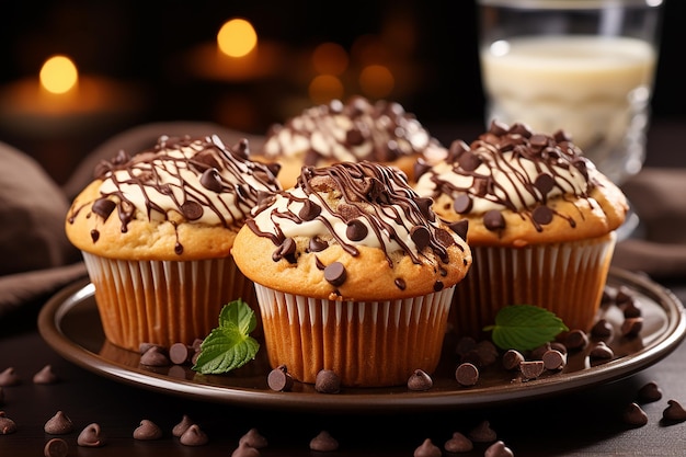 Muffins com chocolate