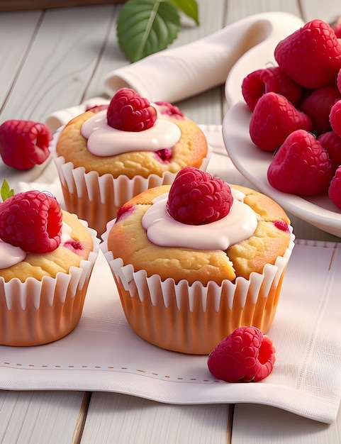 muffins com fresco Uma deliciosa sobremesa ou café da manhã