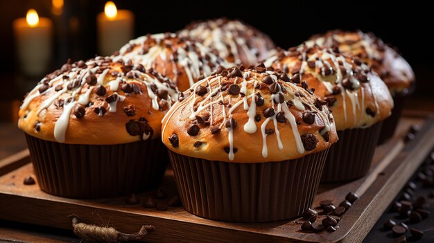 Muffins con cubiertas de chocolate