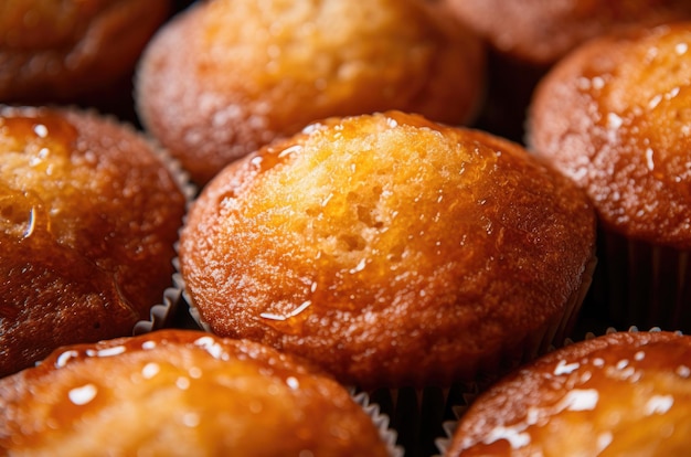 Muffins de mel de perto