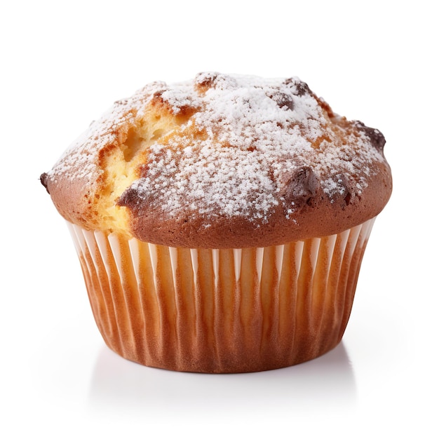 Muffins de mirtilo no fundo branco isolado