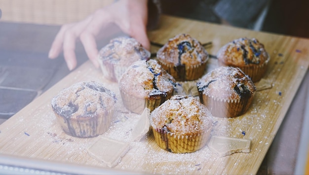 Foto muffins durch das fenster