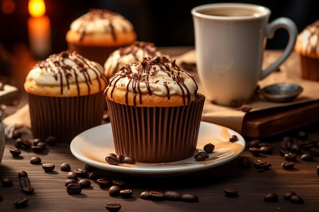 Muffins e café para um impulso matinal