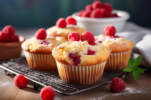 Muffins de frambuesa y almendras