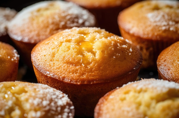 Muffins de miel de cerca