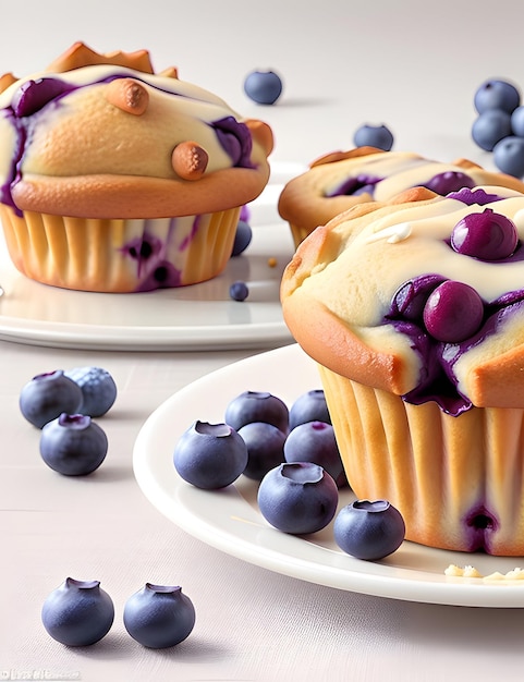 Muffins mit frischem Aufstrich Ein köstliches Dessert oder Frühstück