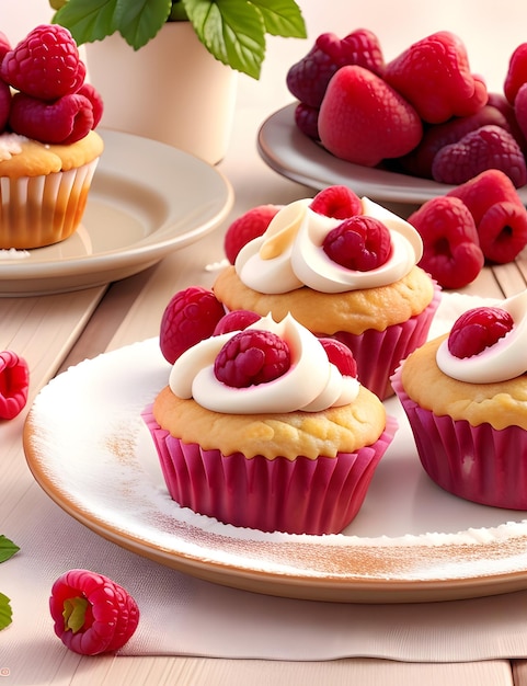 Muffins mit frischem Aufstrich Ein köstliches Dessert oder Frühstück